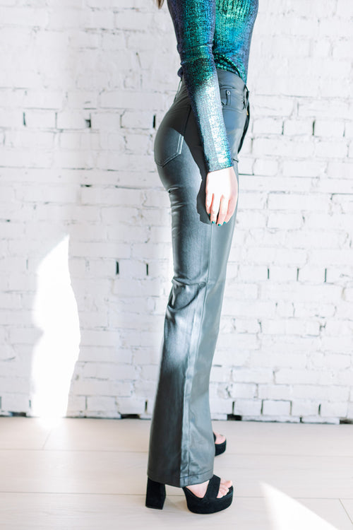 Candace Relaxed Vegan Leather Flares