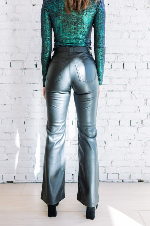 Candace Relaxed Vegan Leather Flares