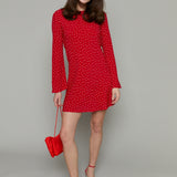 Mila Polka Dot Crepe Mini Dress