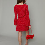 Mila Polka Dot Crepe Mini Dress