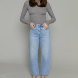 Blake High Rise Barrel Jeans - Gaze