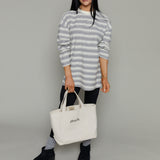 Scout Oversized Striped Knit Top - Heather Grey