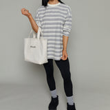 Scout Oversized Striped Knit Top - Heather Grey