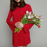 Mila Polka Dot Crepe Mini Dress