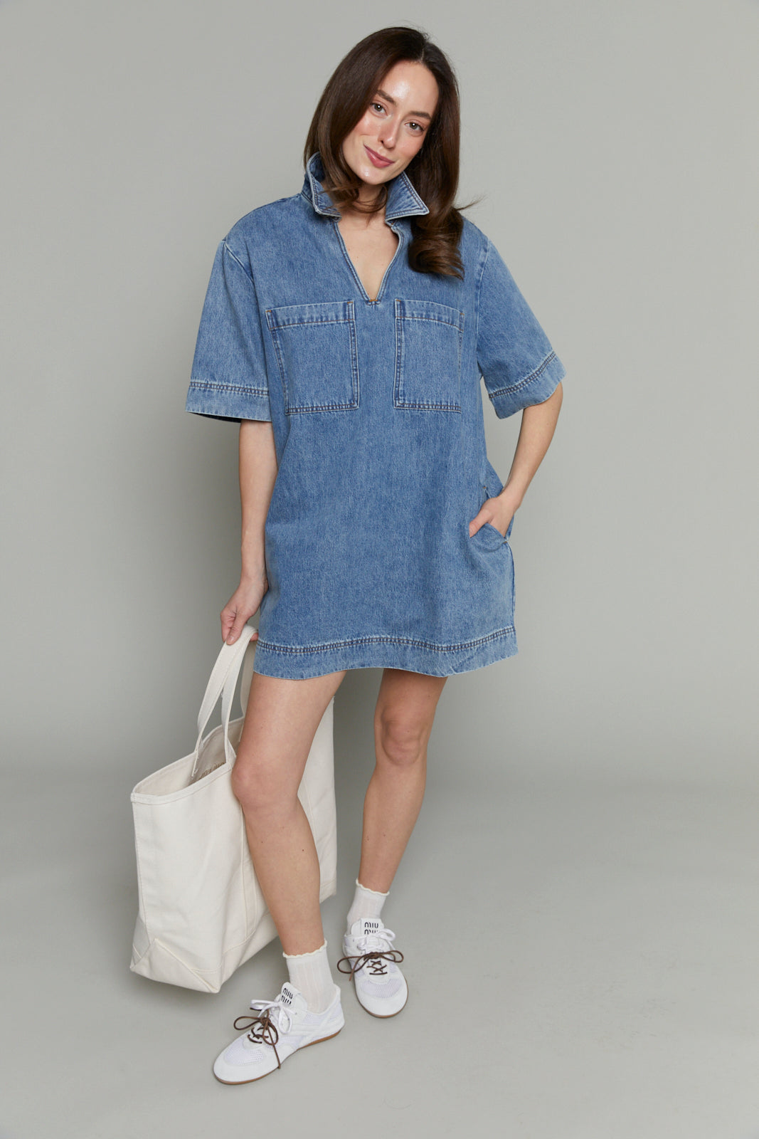 no sleeve denim dress INSPIRE CHIC Women's Sleeveless Button Down Notched Collar A-Line Mini Jean Dresses XX-Large Light Blue MATERIAL COTTON/POLYESTER Buy Mid Blue Denim Sleeveless