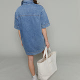 Daisy V-Neck Denim Mini Dress