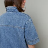 Daisy V-Neck Denim Mini Dress