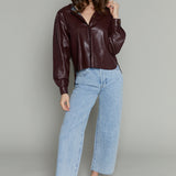 Mandy Faux Leather Shirt