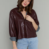 Mandy Faux Leather Shirt