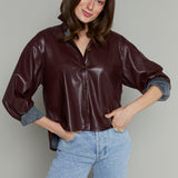 Mandy Faux Leather Shirt