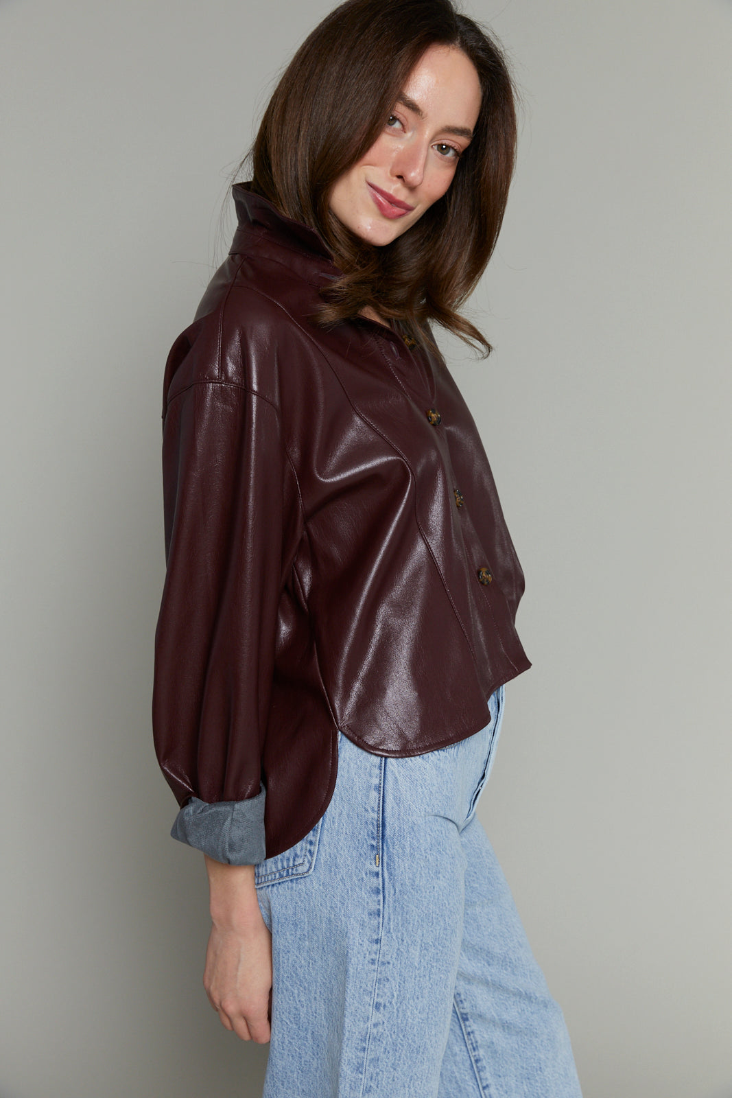 Mandy Faux Leather Shirt