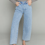Tommy Crop High Rise Bowed Wide Leg Jean - Modena