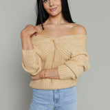Rebecca Off The Shoulder Tie Front Sweater