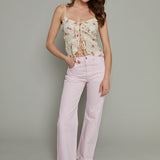 Bea Tie-Front Top - Pink Floral