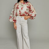 Cordelia Cropped Floral Blouse