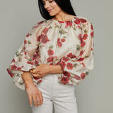Cordelia Cropped Floral Blouse