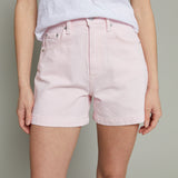 Mimi Denim High Rise A-Line Shorts - Blush