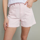Mimi Denim High Rise A-Line Shorts - Blush