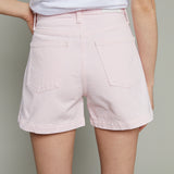 Mimi Denim High Rise A-Line Shorts - Blush