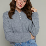 Ramsey Henley Pullover Sweater - Heather Grey