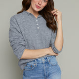 Ramsey Henley Pullover Sweater - Heather Grey