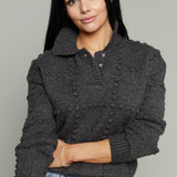 Sydney Textured Knit Polo Sweater