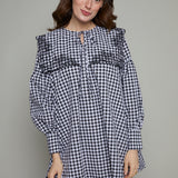 Eloise Gingham Embroidered Collar Mini Dress