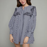 Eloise Gingham Embroidered Collar Mini Dress