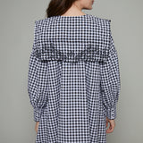 Eloise Gingham Embroidered Collar Mini Dress