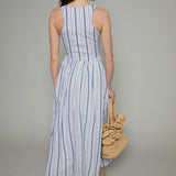 Margaret Seersucker Striped Maxi Dress