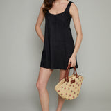 Dana Linen Mini Dress - Black