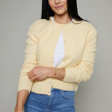 Phoebe Ribbed Relaxed Cardigan - Custard