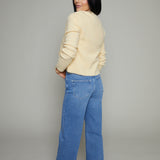 Phoebe Ribbed Relaxed Cardigan - Custard