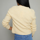 Phoebe Ribbed Relaxed Cardigan - Custard