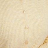 Phoebe Ribbed Relaxed Cardigan - Custard