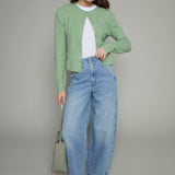 Phoebe Ribbed Relaxed Cardigan - Appletini