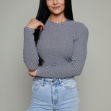 Sullivan Organic Rib Tee - Black Stripe