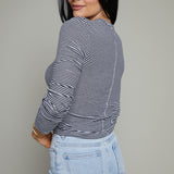 Sullivan Organic Rib Tee - Black Stripe