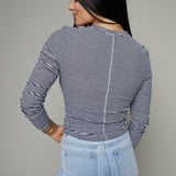 Sullivan Organic Rib Tee - Black Stripe