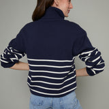 Zuri Striped Knit Turtleneck Sweater