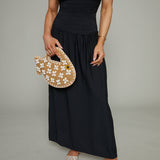 Flora Ruched Strapless Maxi Dress