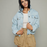 Megan Bubble Hem Denim Jacket