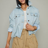 Megan Bubble Hem Denim Jacket
