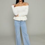 Veronica Off the Shoulder Peplum Sweater