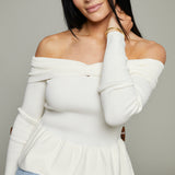 Veronica Off the Shoulder Peplum Sweater