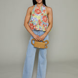 Capri Floral Ruffle Halter Top