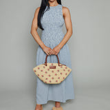 Gina Seersucker Smocked Gingham Maxi Dress