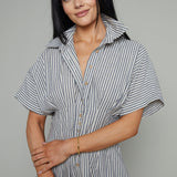 Molly Striped Button Down Midi Dress
