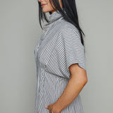 Molly Striped Button Down Midi Dress