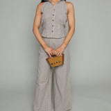 Darian Striped Collared Blouse